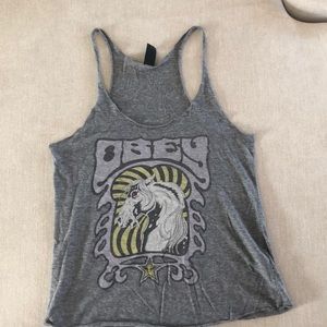 Gray racer back tank